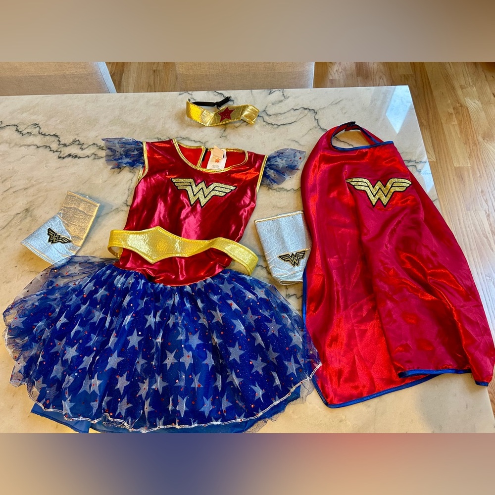 Wonder Woman Superhero Costume for Kids - Red and Blue